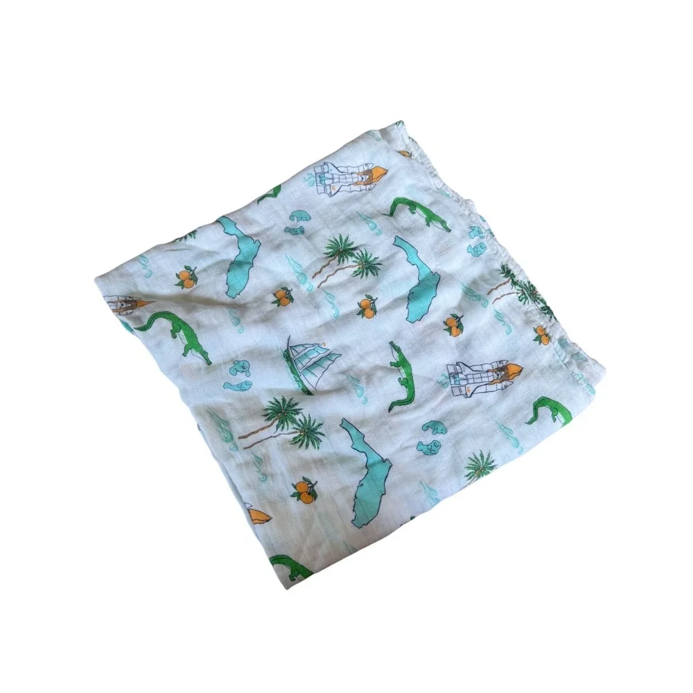 Little Hometown Florida Baby Muslin Swaddle Blanket Soft Bamboo‎ Cotton Blend
